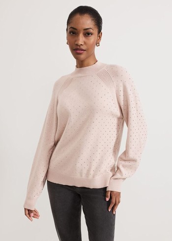 Phase Eight Tala Hotfix Knitwear Pink Australia | AR7814952